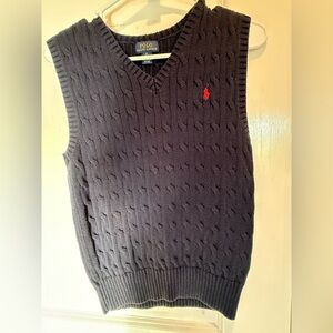 Polo Ralph Lauren Boys Cable Knit Sweater Vest Navy M (10-12)